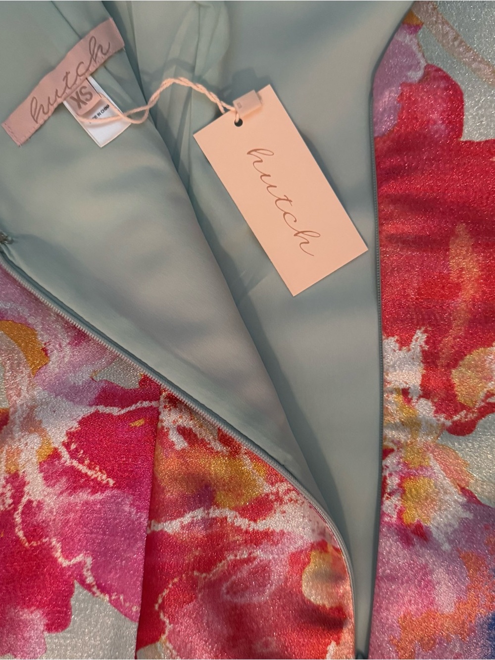 NWT Hutch Floral Mini Dress in Coral and Mint - Picture 3 of 5